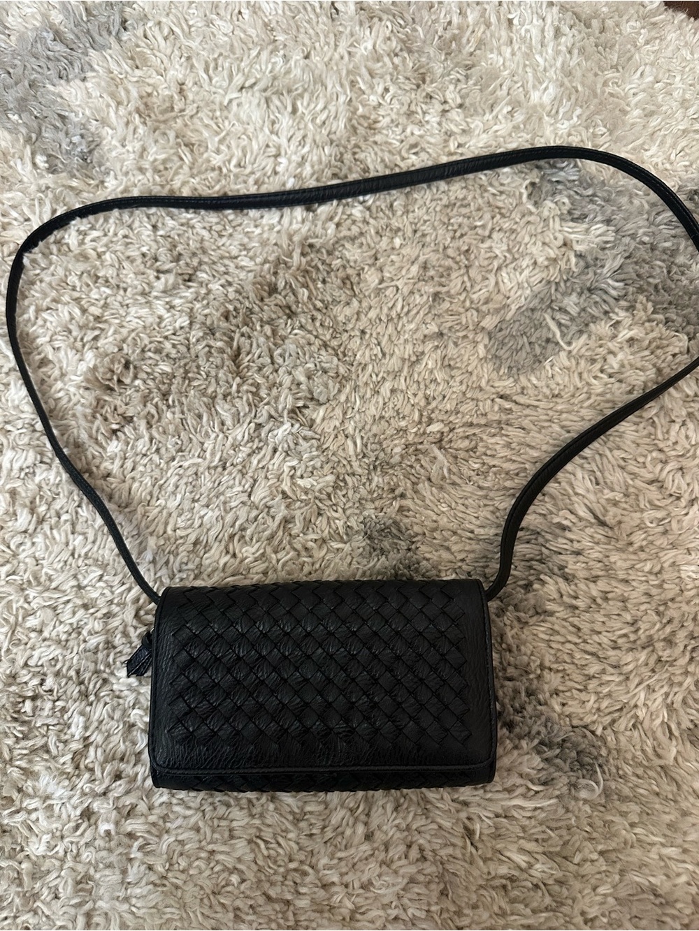 Black Woven Crossbody Bag